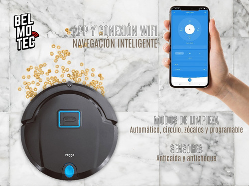 Imagen 4 de 8 de Aspiradora robot Vonne ROBVAC02 negra 220V