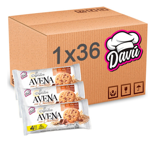 Galletas Avena Con Chocolate Davu 68g 38u