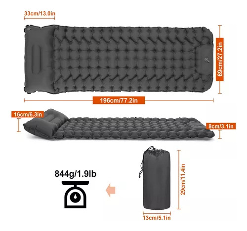 Almohada Para Dormir Inflable Con Colchón Tipo Almohada