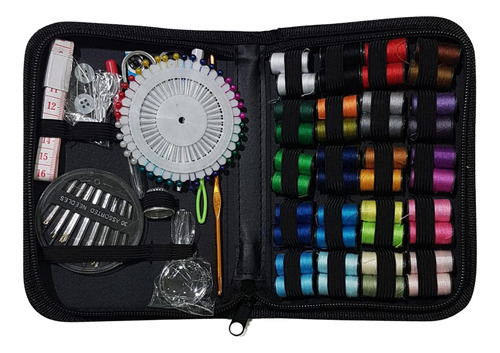 Set Estuche Costura 128 Piezas Kit Agujas Costurero Tijeras