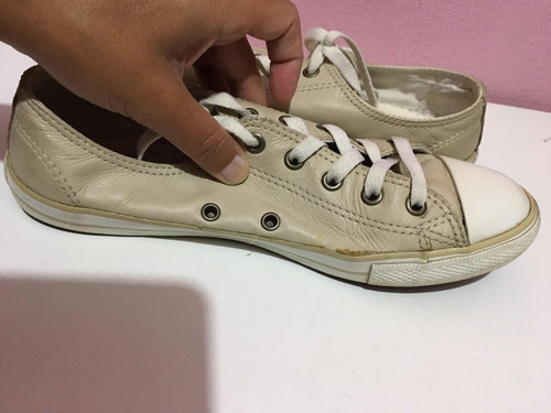 all star converse couro bege