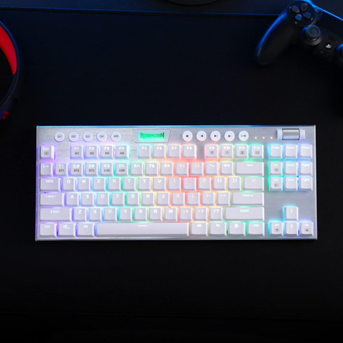 Teclado Mecânico Rgb Sem Fio Redragon K621 Horus Tkl,...