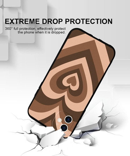 Case Duoqlian iPhone 12, Corazón Marrón Para iPhone 12 Case