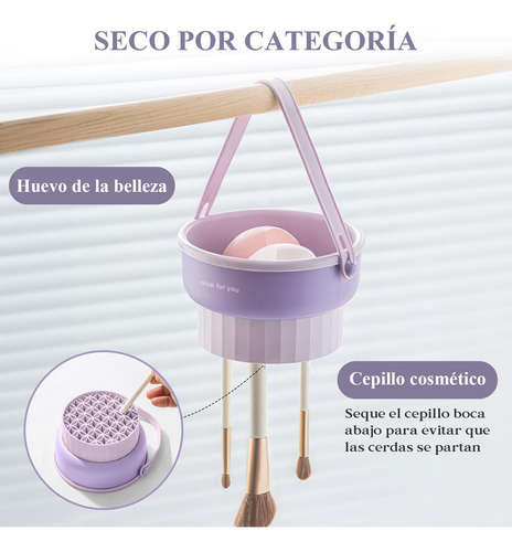 Limpiador De Brochas De Maquillaje 3 En 1, Limpia, Seca Y