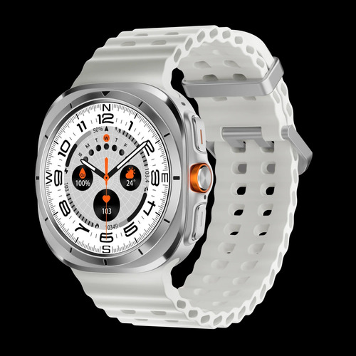 Smartwatch W7 Ultra, Tela Amoled 1,43 Bluetooth Branco Silicone Branco Prateado