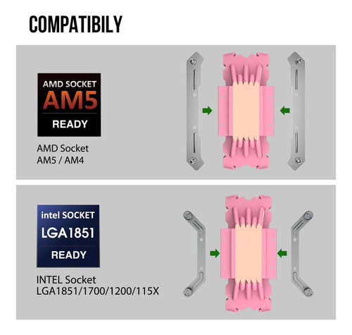 Enfriador De Aire Cpu V5 V5 Con 5 Tuberías De Calor De 120 M