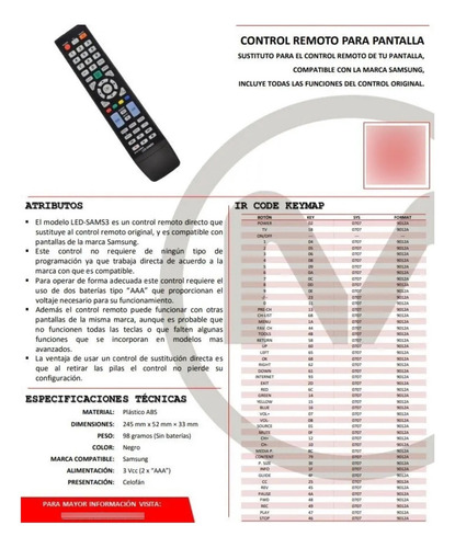 Control Remoto Para Tv Aoc1 Netflix Mod.rm-aoc1