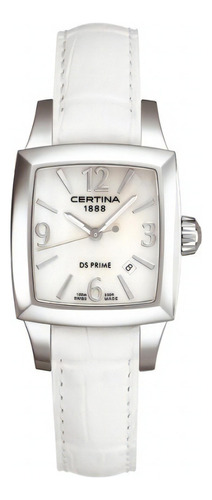 Reloj Certina Ds Prime Shape C0043101611700 Mujer | Color De La Malla Blanco Color Del Bisel Plateado Color Del Fondo Blanco