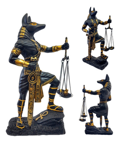 Escultura El Juicio De Anubis Dios Egipcio Con Balanza 