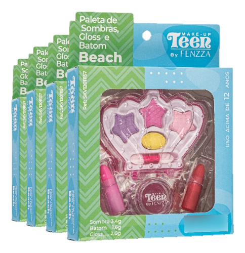 6 Kit De Maquiagem Infantil Beach Kit Fenzza Teen Atacado