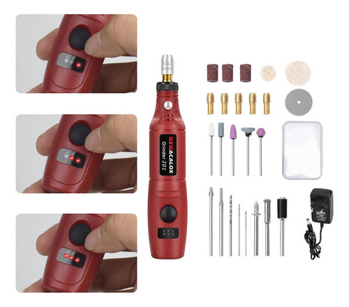 Mini Taladro De Fresado De Pluma De Grabado De Rojo