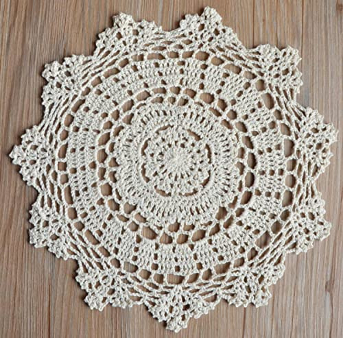 Set De 4 Tapetes Redondos De Crochet 30 Cm Para Mesa