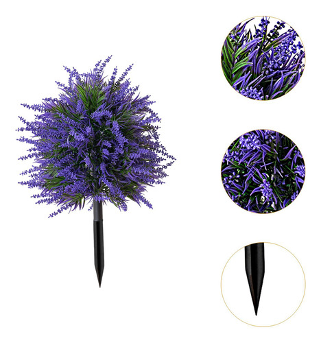 Flores De Lavanda Artificial De Bola, Falsas Con De Tierra,
