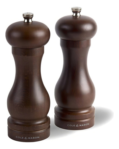 Juego De Molino Sal/pimienta Madera 17 Cm Cole & Mason Color Café
