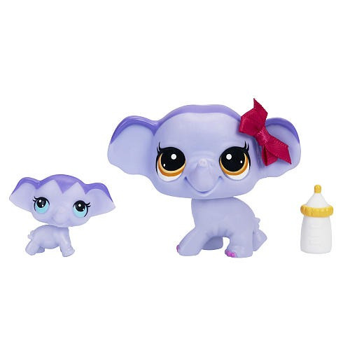 Littlest Pet Shop Mascotas Y Amigo - Elefante Y Bebé Elefant