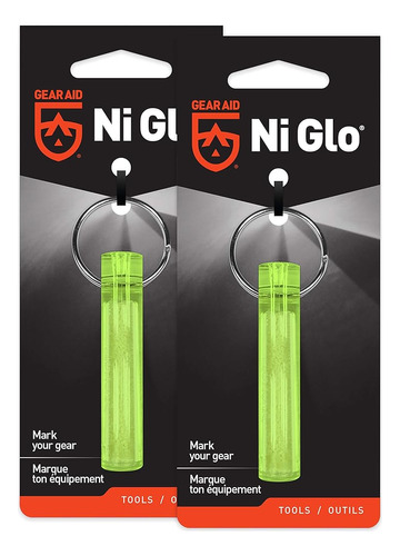 Gear Aid Ni Glo, 2 Llaveros Brillantes Para Camping, Buceo Y