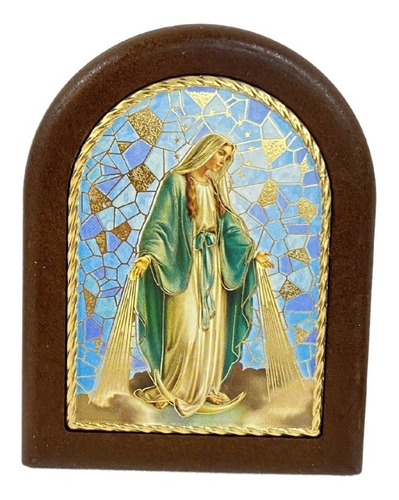 Cuadro Virgen Milagrosa Sobre Madera Fars Importado De Italy