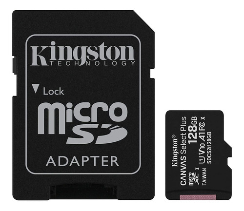 Imagen 1 de 4 de Tarjeta de memoria Kingston SDCS2SP  Canvas Select Plus con adaptador SD 128GB
