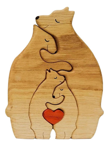 Sc Rompecabezas De Madera Con Decoración De Familia De Osos