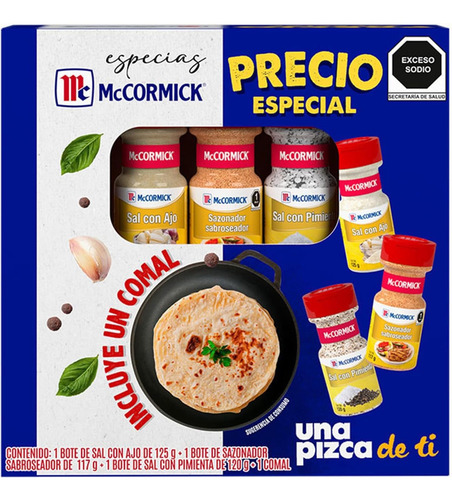 Mccormick Kit Especias Ajo Sabroseador Sal Pimienta Comal
