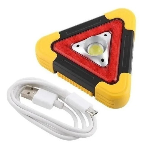 Imagen 2 de 9 de Triangulo Baliza Led Solar Con Cargador Portátil Usb