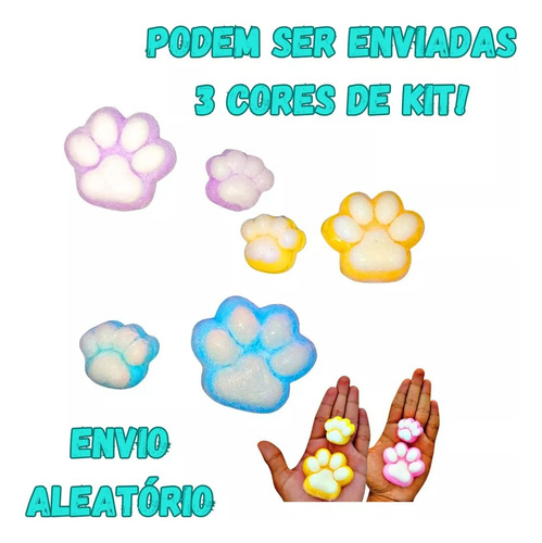 Taba Squishy Kit 2 Patinhas Relaxante Fidget Toys