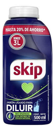 Jabón Líquido Diluir Skip Bio-enzimas Limpieza Cuidado 500ml