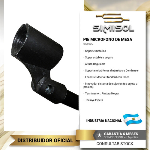 Imagen 3 de 5 de Soporte Pie Microfono Y Bombo Jirafa De Mesa Mic05 + Pipeta