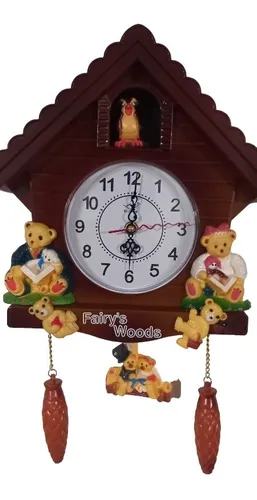 Reloj Cucu Con Ositos Y Pajarito Musical Y Con Movimiento