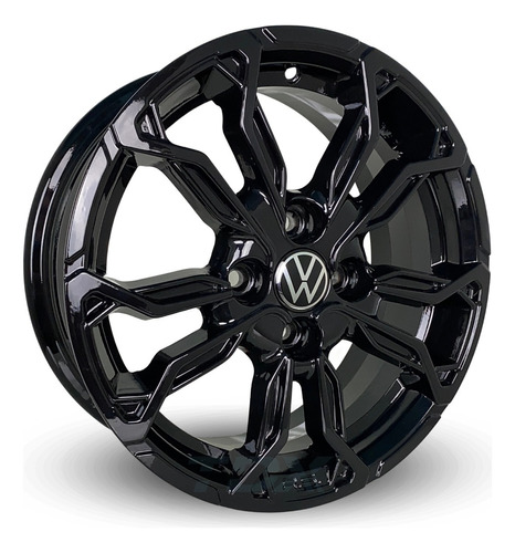 02 Rodas Volkswagen Gol Saveiro Up Aro 14 4x100 (par)+bicos Cor Preta