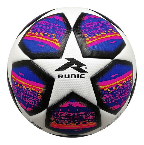 Balón Fútbol Runic #5 Estrella Blanco Con Azul Y Rosado R99