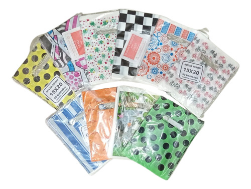 Bolsa Riñon 15x20 Regalo Manija Dobl Estampado Surtido X50u Varios Colores Riñon Estampado