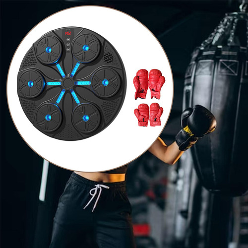 Máquina De Boxeo Pared Objetivo Guantes Rojos Pad Negro