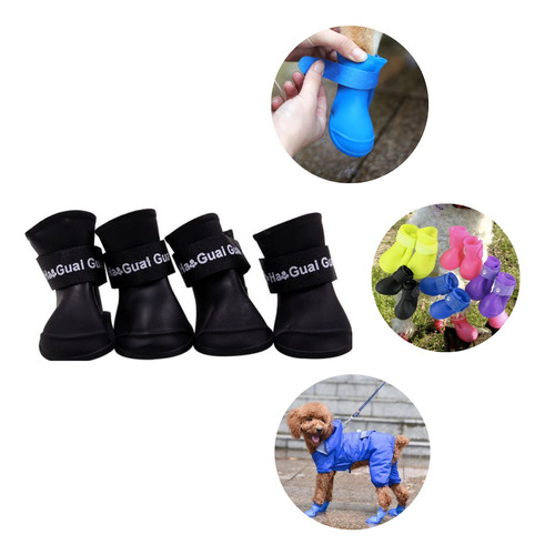 Botas De Lluvia Impermeables Para Perros Pies Felices