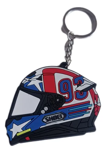 Llavero En Forma De Casco De Moto, Goma.