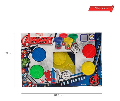 Kit Massa Modelar Marvel Avengers Plaquinhas 2699 Cotiplás