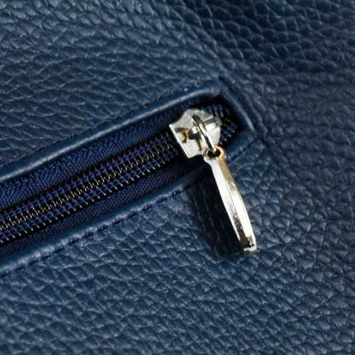 Bolsa De Cuero Color Azul Amplia Y Un Estilo Retro Azul Acero Lisa Níquel Azul Acero