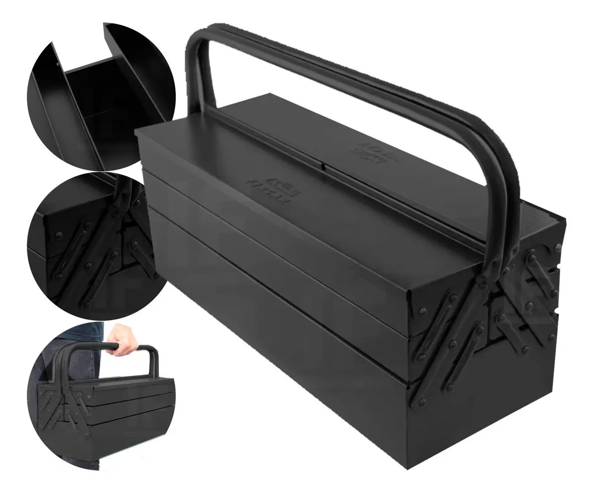 Caixa de Ferramentas Fercar 5 Gavetas Preto Metal 50cm com Alça