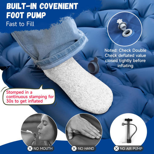 Colchoneta De Dormir Inflable Con Almohada Y Bomba Para Camp