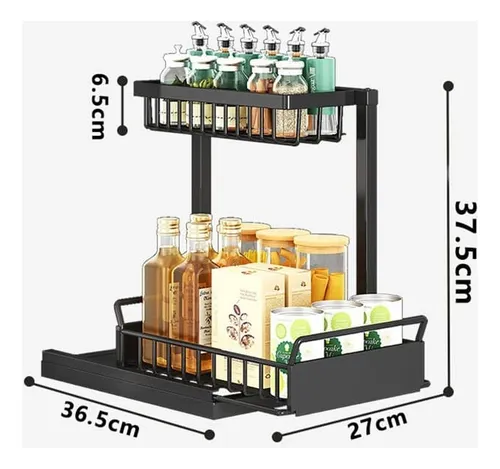 Organizador Bajo Fregadero Con Bandeja Estante Deslizante 2