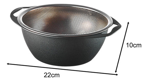Colador De Arroz De Acero Inoxidable Negro M