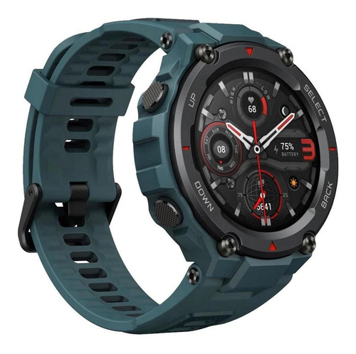 Imagen 3 de 5 de Smartwatch Amazfit Sport T-Rex Pro 1.3" caja 47.7mm de policarbonato steel blue, malla steel blue de silicona A2013