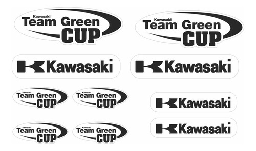 Kit Adesivos Compatíveis Capacete Team Green Cup Emblema 81