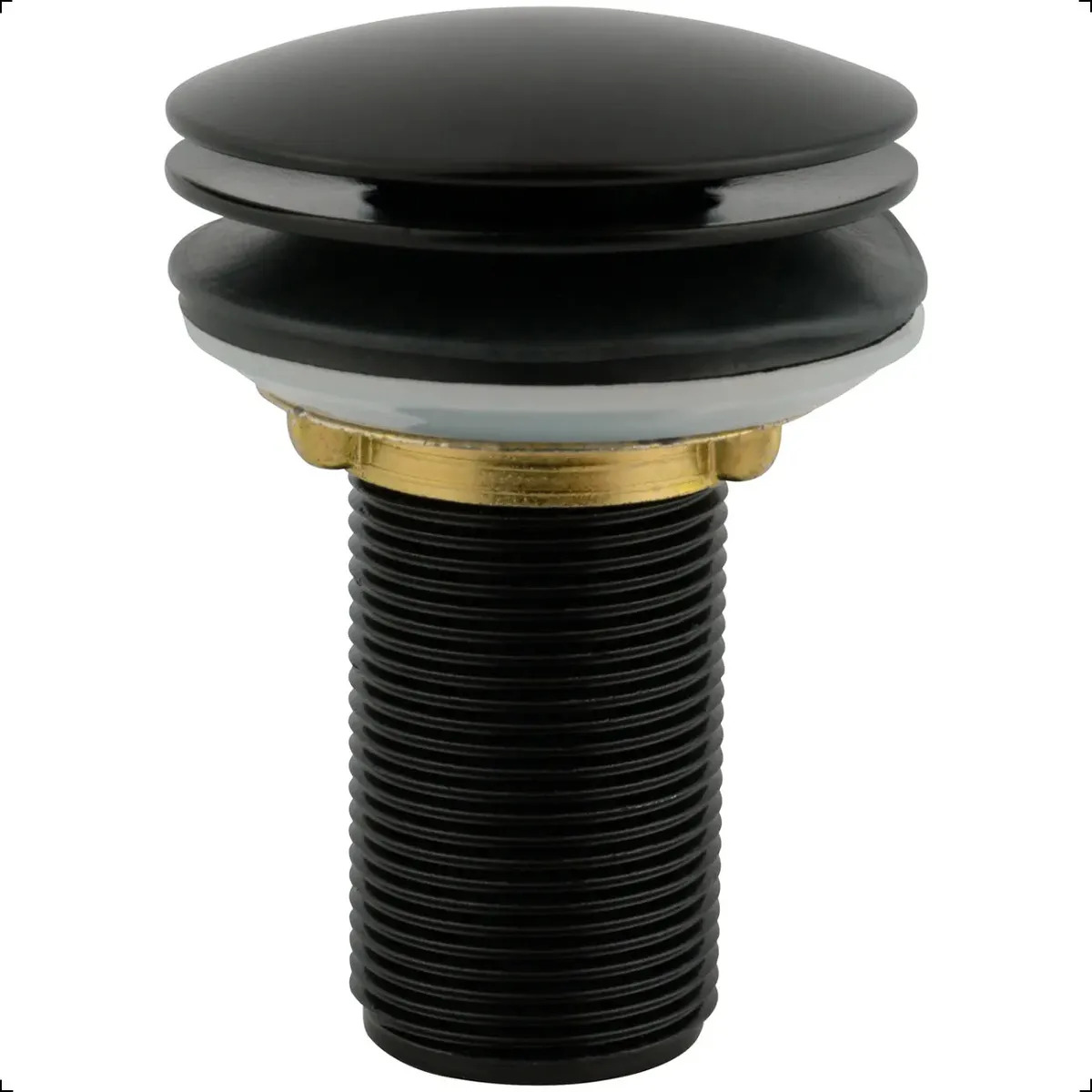 Válvula Click 7/8 Metal Preto Fosco Para Lavatório Pia Cuba Banheiro Área Externa