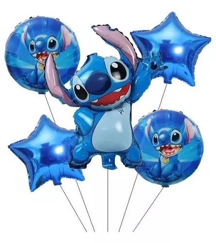 Set Globos Lilo Y Stitch Angela Decoración Cumpleaños 5 Pzas