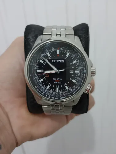 Relógio Citizen Eco Drive Sky Pilot Gmt Bj7070-57e Lindo