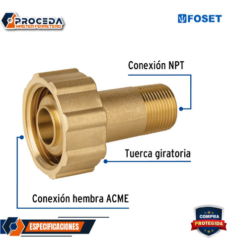 Acoplador Llenado P/tanque Acme 1-3/4x3/