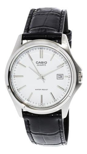 Reloj Casio Hombre Mtp-1183l Calendario Cuero 100% Original Color de la correa Negro Color del bisel Plateado Color del fondo Blanco