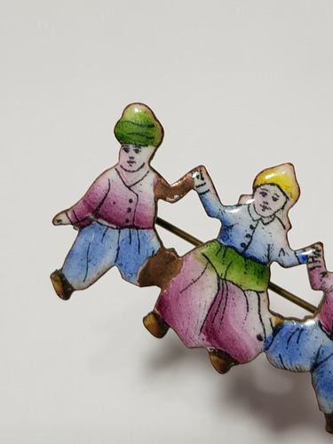 Imagen 6 de 6 de Antiguo Pin Infantil 1920 Esmaltado Gran Calidad Mag 59295