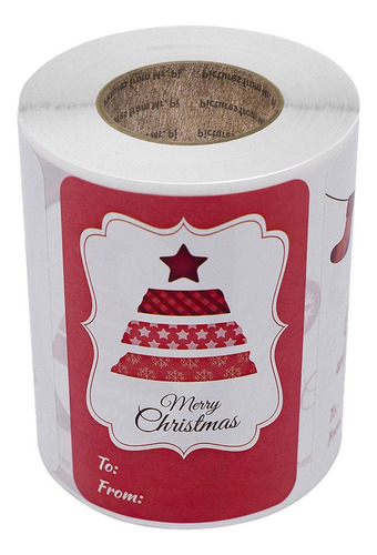 Etiquetas Adhesivas De Feliz Navidad Etiquetas De Papel